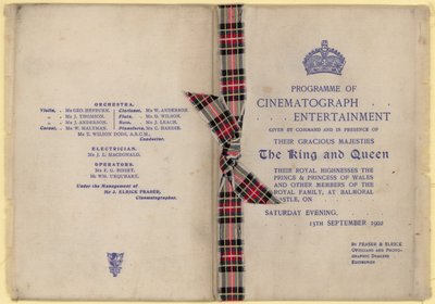 Programma van Cinematograph Entertainment in aanwezigheid van de Koning en Koningin door English School