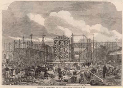 Voortgang op het Internationale Tentoonstellingsgebouw van 1862 door English School