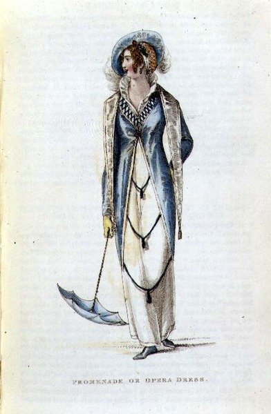 Promenade- of Operajurk, modeplaat uit Ackermann