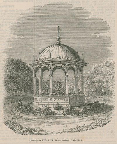 Voorgestelde kiosk in Kensington Gardens, Londen door English School