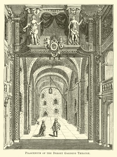 Proscenium van het Dorset Gardens Theatre door English School