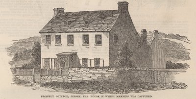 Prospect Cottage, Jersey: het huis waarin Frederick George Manning gevangen werd genomen (gravure) door English School