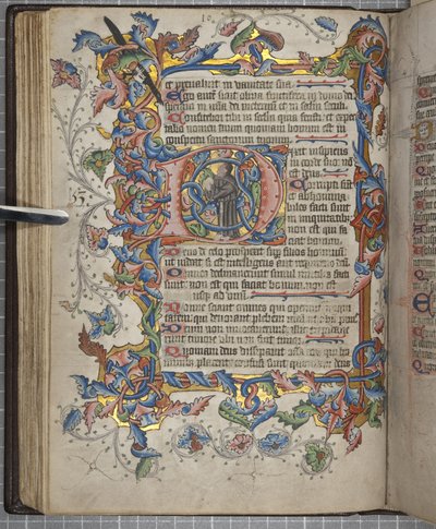 Psalter met Sarum gebruik kalender, Fol 40 verso, ca. 1425-75 door English School