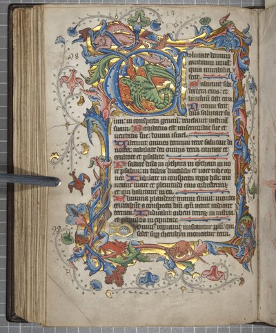 Psalter met Sarum gebruik kalender, Fol 72 verso, ca. 1425-75 door English School