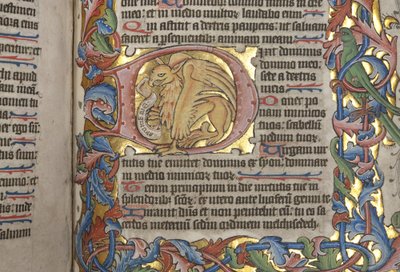 Psalter met Sarum gebruik kalender, Fol 84 recto (detail), ca. 1425-75 door English School