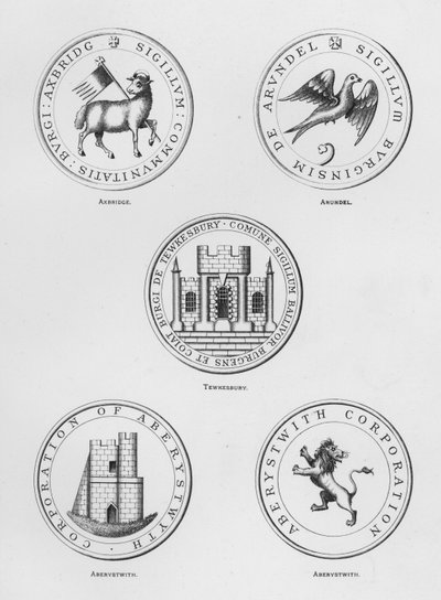 Publieke wapens: Axbridge; Arundel; Tewkesbury; Aberystwith door English School