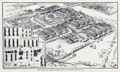 Volksgezondheid, een isolatieziekenhuis, het Brook Hospital, Shooter