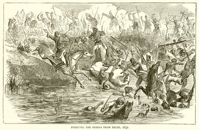 Achtervolging van de Rebellen uit Delhi, 1857 door English School