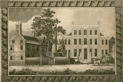 Putney School, Londen; gravures gedateerd 1805 door W Harding en ondertekend door de Rev William Carmalt door English School