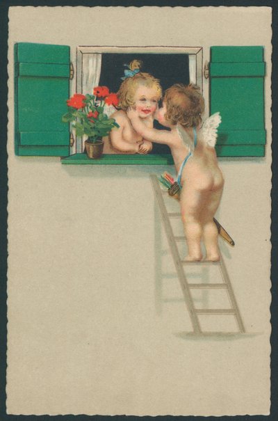 Putti die kussen door English School