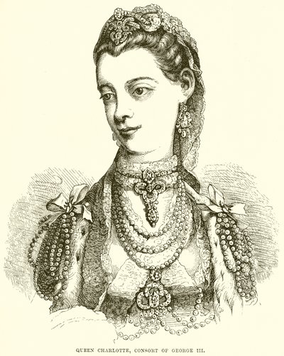 Koningin Charlotte, gemalin van George III door English School