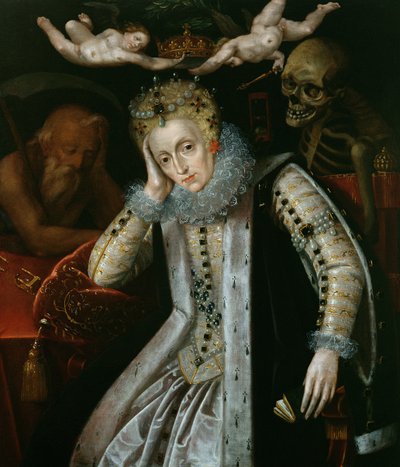 Koningin Elizabeth I (1538-1603) op hoge leeftijd, ca. 1610 door English School