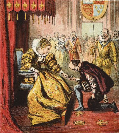 Koningin Elizabeth I en Shakespeare door English School