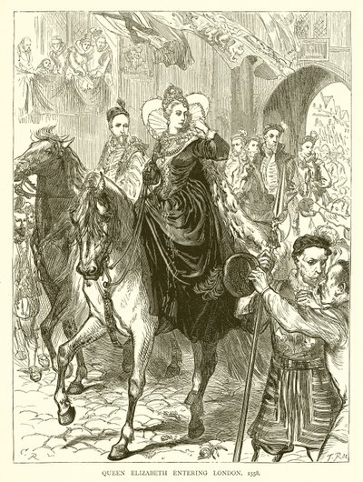Koningin Elizabeth komt Londen binnen, 1558 door English School