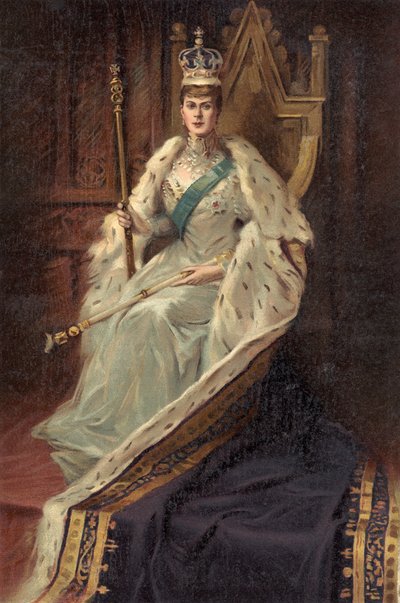 Koningin Mary, gemalin van Koning George V, uit 