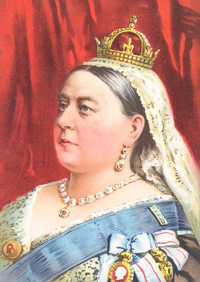 Koningin Victoria - wenskaart door English School
