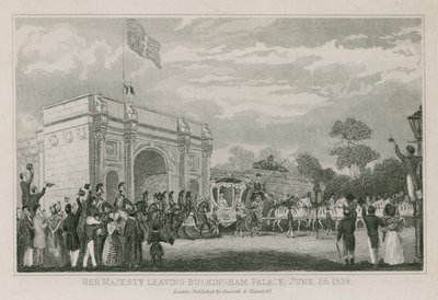 Koningin Victoria verlaat Buckingham Palace, 28 juni 1838 door English School