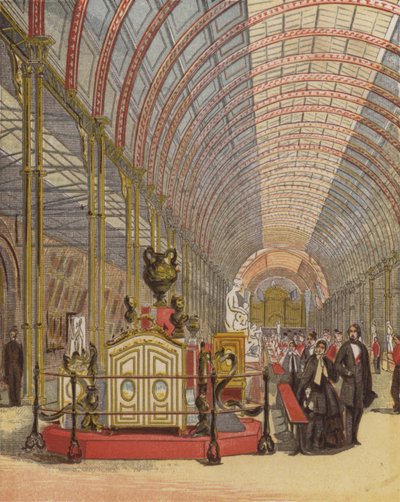 Koningin Victoria bezoekt de Kunstschatten Tentoonstelling, Manchester door English School