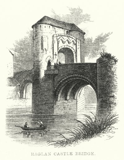 Raglan Kasteelbrug (gravure) door English School
