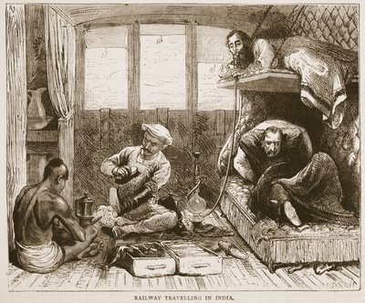 Spoorwegreizen in India, illustratie uit Cassells Geïllustreerde Geschiedenis van Engeland door English School