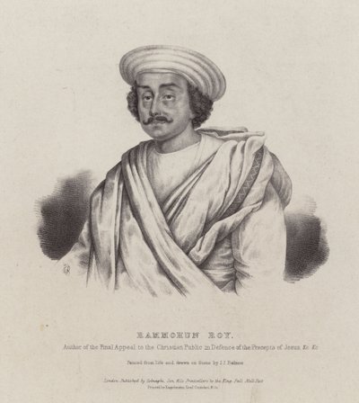 Ram Mohan Roy, Indiase filosoof, hervormer en oprichter van de Brahmo Sabha beweging door English School
