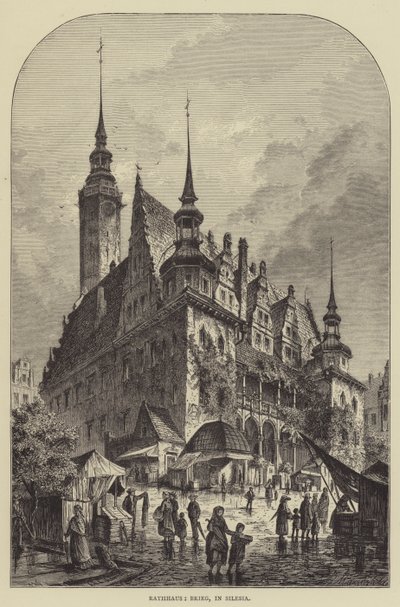 Rathaus, Brieg, in Silezië door English School