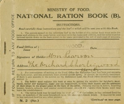 Rantsoenboek voor William Pearson, Chorleywood, Hertfordshire, 1919 door English School