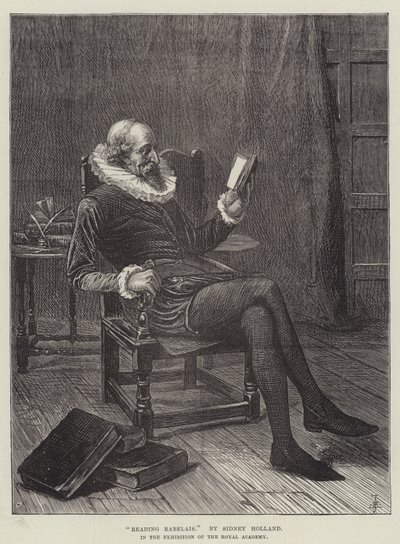 Lezen van Rabelais (gravure) door English School