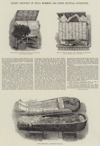 Recente Ontdekking van Koninklijke Mummies en andere Egyptische Oudheden door English School
