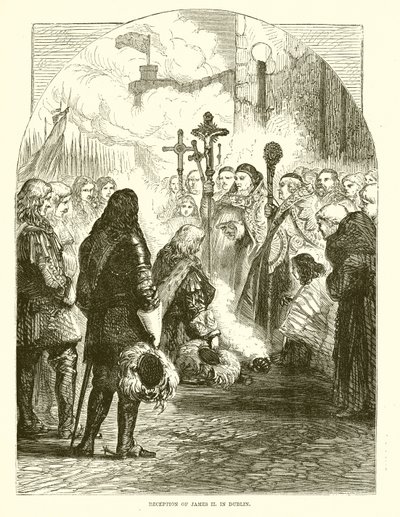Ontvangst van Jacobus II in Dublin door English School