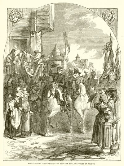 Ontvangst van Lord Wellington en de Engelse troepen in Frankrijk door English School