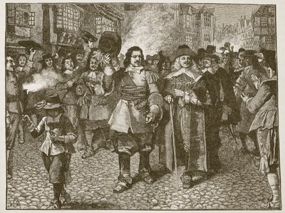 Ontvangst van Monck in de City of London, illustratie uit Cassells Illustrated History of England door English School
