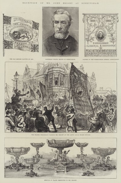 Ontvangst van de heer John Bright in Birmingham door English School
