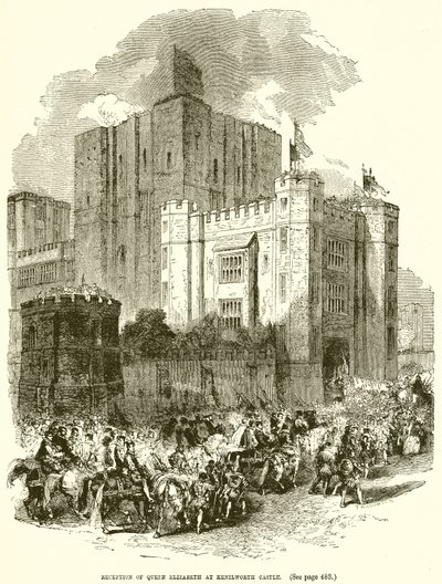 Ontvangst van koningin Elizabeth in Kenilworth Castle door English School