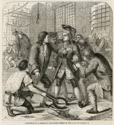 Ontvangst van een schuldenaar in de Fleet Prison door English School
