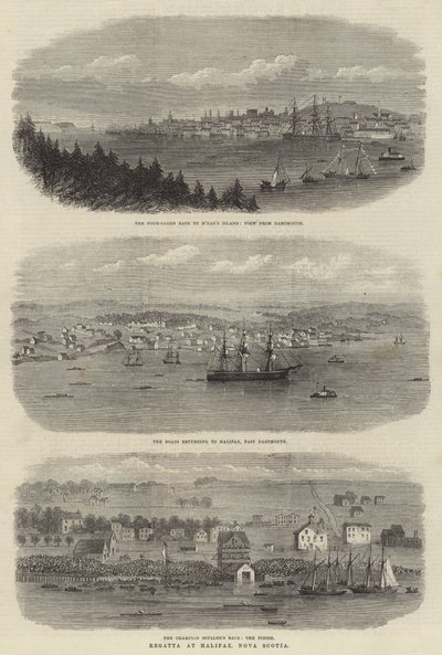 Regatta in Halifax, Nova Scotia (gravure) door English School