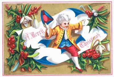 Regency heer, kerstkaart door English School
