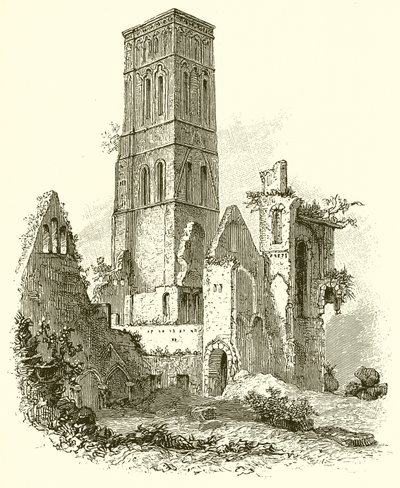 Overblijfselen van Osney Abbey door English School