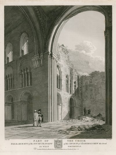 Restanten van het zuidelijke transept van de kerk van St. Bartholomew the Great door English School