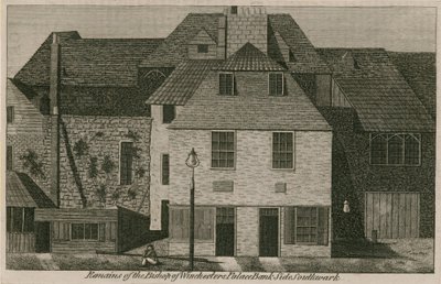 Restanten van het paleis van de bisschop van Winchester door English School