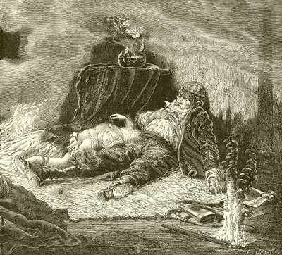 Overblijfselen van de Vikingaanval door English School
