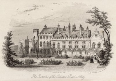 Restanten van de kloosters bij Battle Abbey door English School