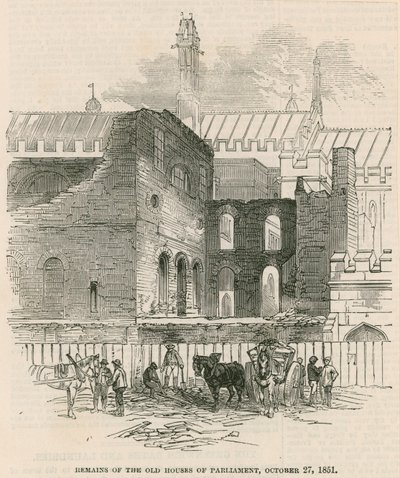 Restanten van de oude Parlementsgebouwen, 27 oktober 1851 door English School