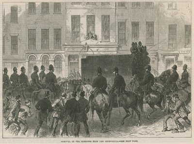 Verwijdering van de Fenian Gevangenen uit het Gerechtsgebouw bij Bow Street door English School