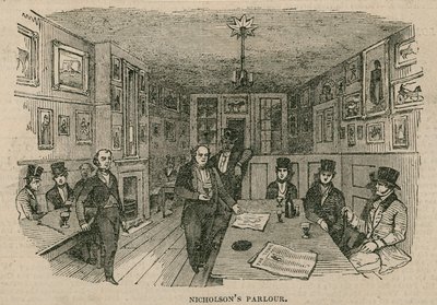 Renton Nicholsons Parlour, Garricks Head Hotel, Bow Street, Londen door English School
