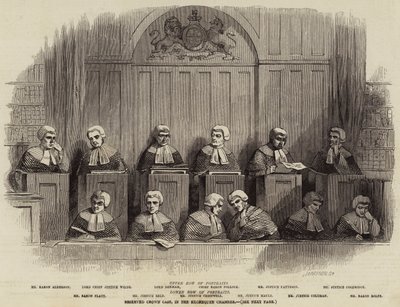 Gereserveerde Kroonzaak, in de Exchequer Kamer (gravure) door English School