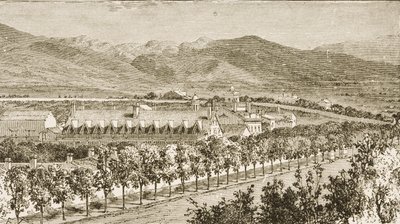 Woonplaats van Brigham Young, tweede President van de Mormoonse Kerk, Salt Lake City, Utah, uit 