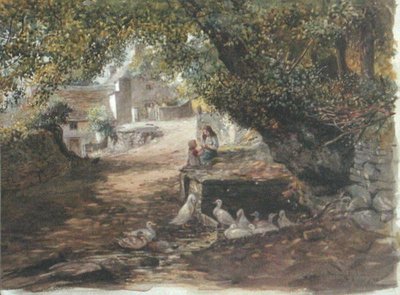 Rustend in de schaduw, ca. 1880 door English School