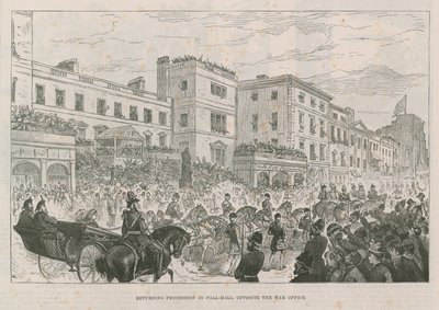 Terugkerende processie in Pall Mall door English School