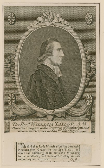 Dominee William Taylor, Spa Fields Kapel, Clerkenwell door English School
